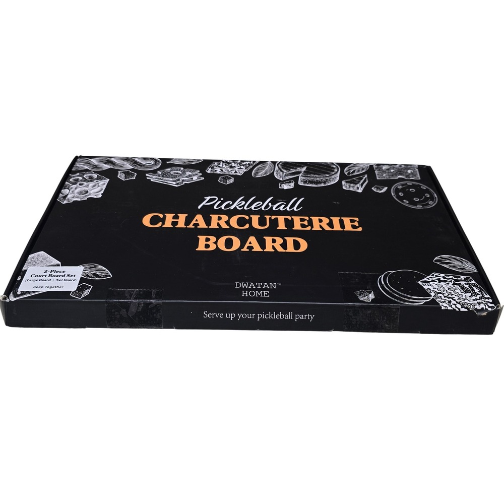 Dwatan Home Pickleball Charcuterie Board Set 2-Piece Bamboo Serving Tray New
